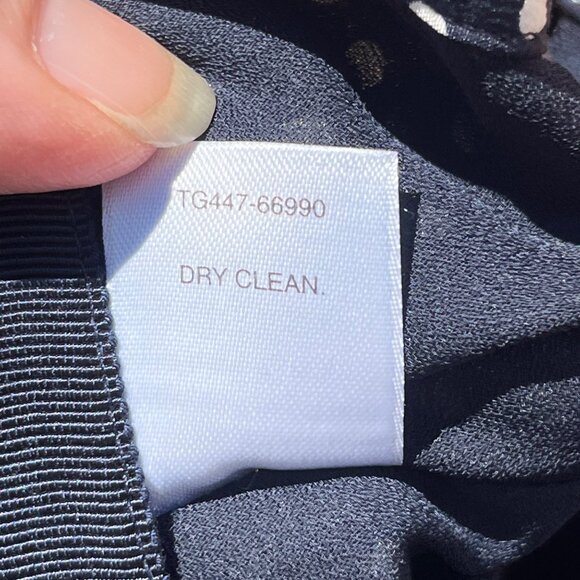 Pendleton Womens Navy Blue White Polka Dot Silk Skirt Lined Pleated t Sz 14 - Picture 5 of 8